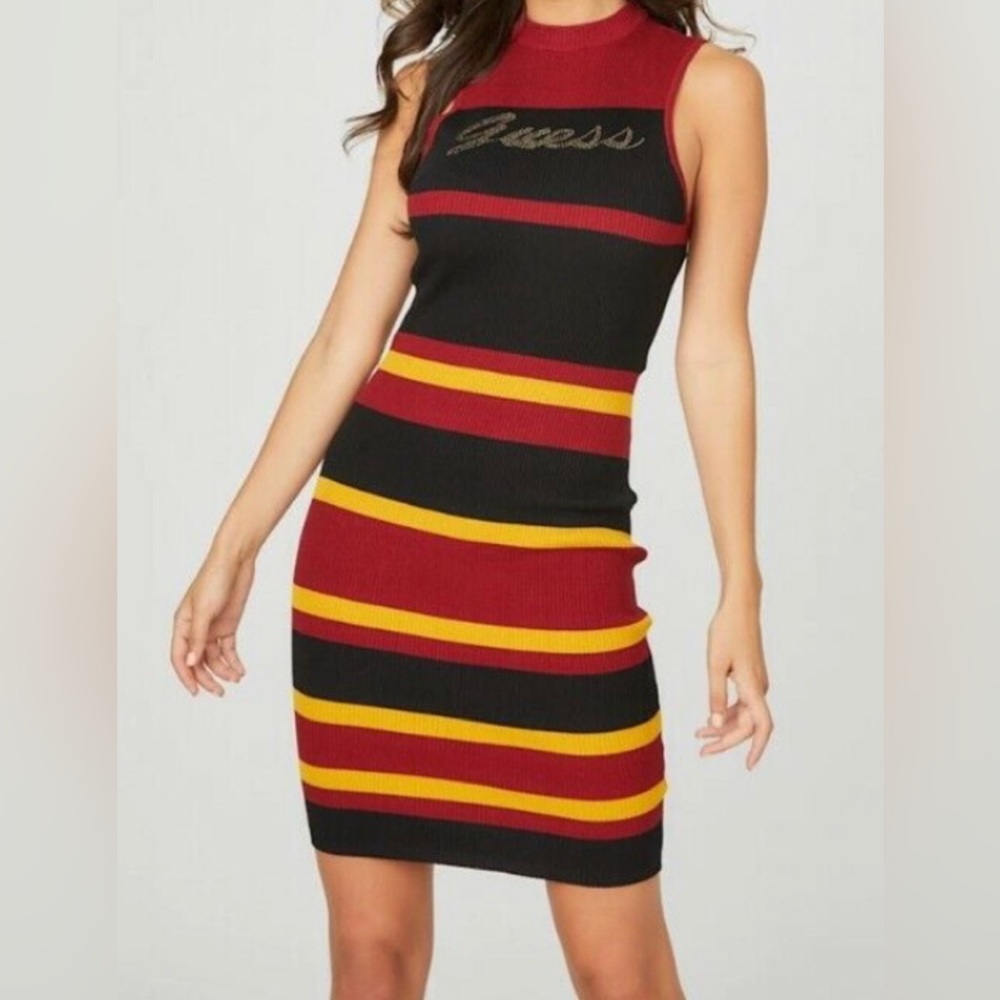 GUESS Dameka rhinestone logo dress
